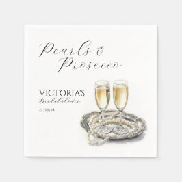 Guardanapo De Papel Chá de Noiva Pérolas e Prosecco