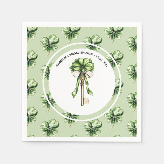 Guardanapo De Papel Chá de Noiva Personalizado do Dia de São Patrício (Frente)