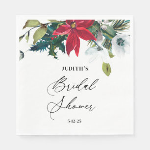 Guardanapo De Papel Chá de Noiva Poinsettia de Inverno