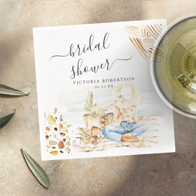 Guardanapo De Papel Chá de Noiva Praia Tropical (Criador carregado)