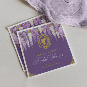 Guardanapo De Papel Chá de Noiva Roxo Vintage