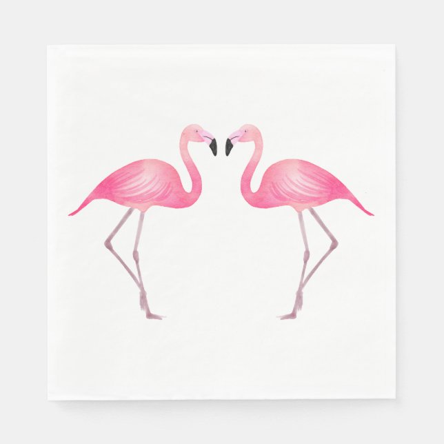 Guardanapo De Papel Chá de Noiva Tropical Casamento Flamingo Rosa Luau (Frente)