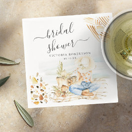 Guardanapo De Papel Chá de Noiva Tropical de Praia