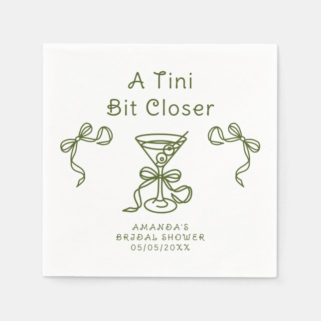 Guardanapo De Papel Chá de Noiva Um Tini Bit Closer  (Frente)