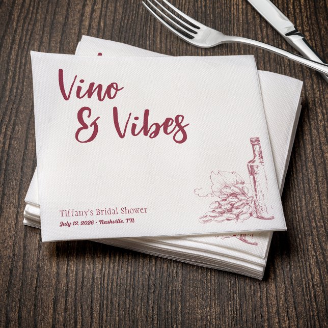 Guardanapo De Papel Chá de Noiva Vino & Vibes (Criador carregado)