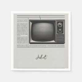 Guardanapo De Papel Chá de Noiva Vintage em Jornal Antigo Retro