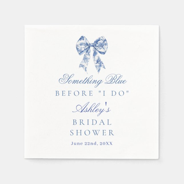 Guardanapo De Papel Chá de panela Arco Azul, Algo Azul Antes Que Eu Fa (Frente)