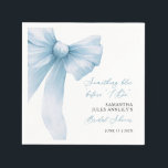 Guardanapo De Papel Chá de panela Azul Arco<br><div class="desc">Adicione um toque de elegância à sua celebração com "Algo Azul Chá de panela Azul Nápoles". Apresentando um design branco e azul-chic com um delicado sotaque de arco,  esses guardanapos são perfeitos para servir bebidas,  sobremesas ou aperitivos enquanto complementa o decoro de chá de panela com charme de eterno.</div>