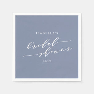 Guardanapo De Papel Chá de panela Azul com Letra de Script Minimalist
