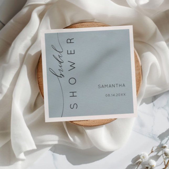 Guardanapo De Papel Chá de panela Azul Dusty com Caligrafia Simples (Criador carregado)