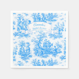 Guardanapo De Papel Chá de panela azul-elegante de jouy