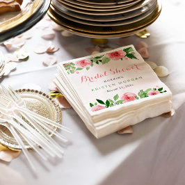 Guardanapo De Papel Chá de panela Belo Rosa de Aquarela Flores