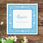 GUARDANAPO DE PAPEL CHÁ DE PANELA BLUE TALAVERA<br><div class="desc">Lindas flores de Talavera mexicana AZUL</div>