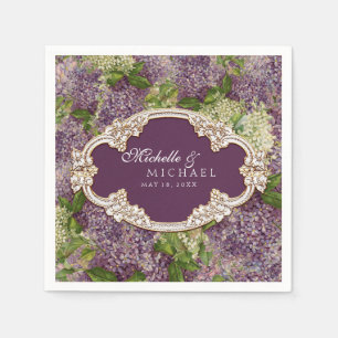 Guardanapo De Papel Chá de panela Bonito Lilacs Floral Vintage Dourado