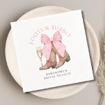 Guardanapo De Papel Chá de panela Boots Bubble Western<br><div class="desc">Boot friccionando guardanapos de chá de panela ocidentais. Fácil de mudar o texto. Design de aquarela para um chá de panela.</div>