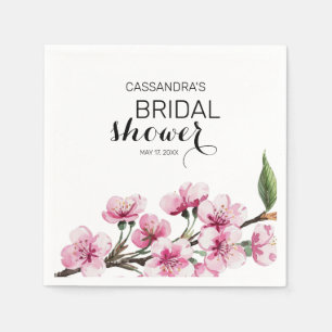 Guardanapo De Papel Chá de panela Botânico Floral de Sakura Rosa Chic