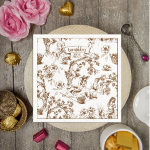 Guardanapo De Papel Chá de panela Branca de Toile de Jouy