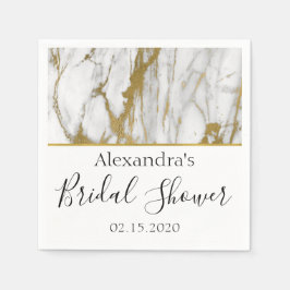 Guardanapo De Papel Chá de panela branco e Dourado marmoreado elegante