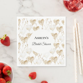 Guardanapo De Papel Chá de panela Brown Cream Boho Hearts
