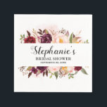 Guardanapo De Papel Chá de panela Burgundy Red Floral Russo Boho<br><div class="desc">Abrigos de Chá de panela de papel Red Floral Rustic Boho Burgundy com Aquarelas. Perfeito para um casamento outono. O design apresenta um buquê espantoso de burgundy / Marsala, pêssego, marinho/rosa com folhas correspondentes. Por favor, encontre mais designs e variações na minha loja de "blisswedingpaperie". E sinta-se à vontade para...</div>