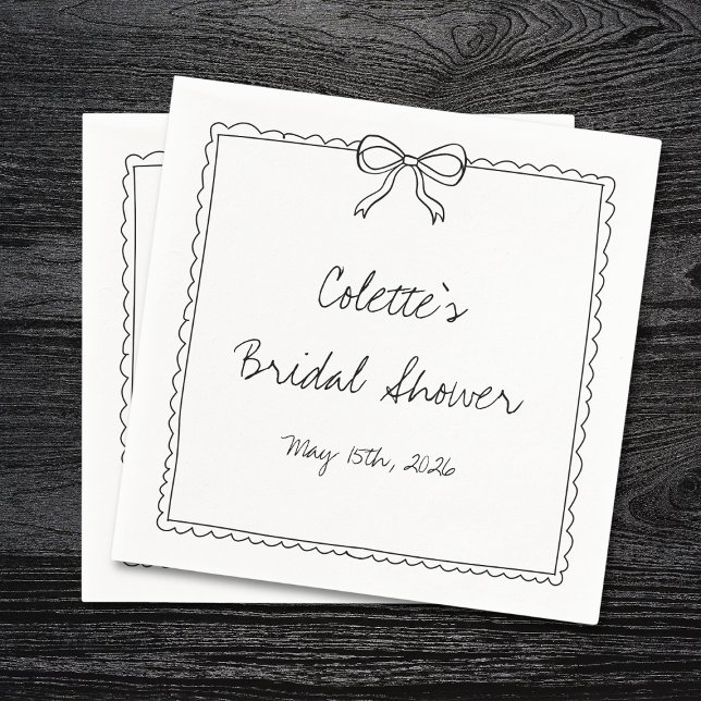 Guardanapo De Papel Chá de panela Chic Desenhado na Borda do Arco Eleg (Criador carregado)