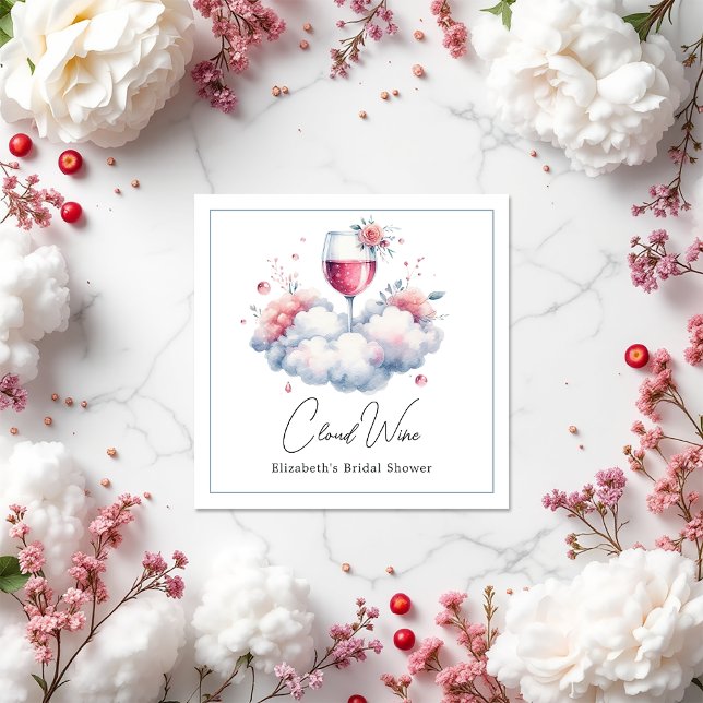 Guardanapo De Papel Chá de panela Cloud Wine (Cloud Wine Bridal Shower Napkins)