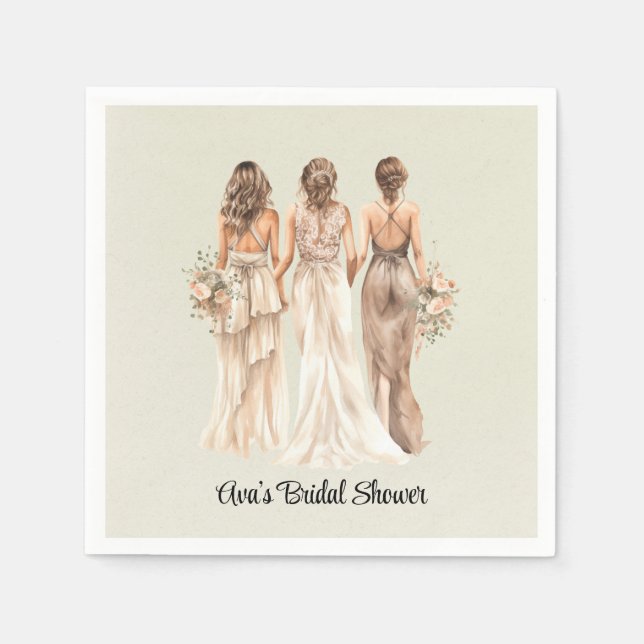 Guardanapo De Papel Chá de panela das Sage Green Bridesmaids (Frente)