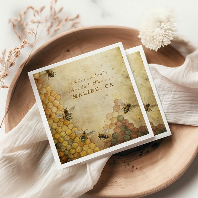 Guardanapo De Papel chá de panela de abelhas ouro (Criador carregado)