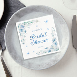Guardanapo De Papel Chá de panela de Aquarela Azul e Branco Chinoiseri
