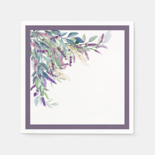 Guardanapo De Papel Chá de panela de Aquarela Floral de Lavanda Elegan