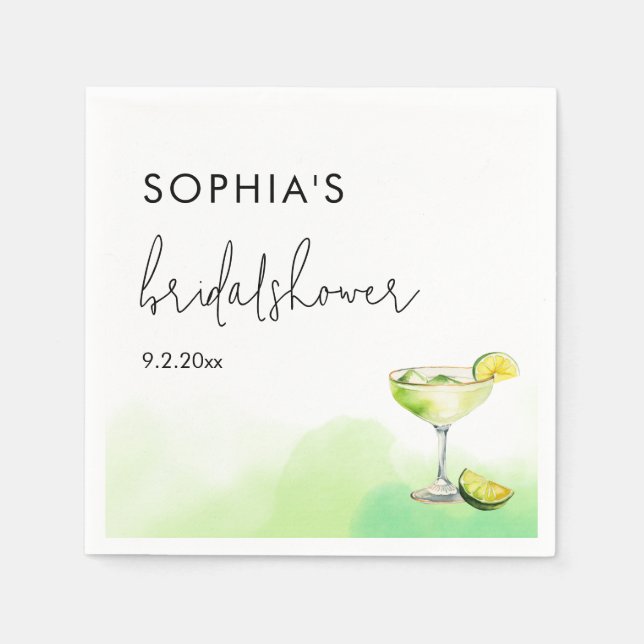 Guardanapo De Papel Chá de Panela de Aquarela Tacos & Tequila (Frente)