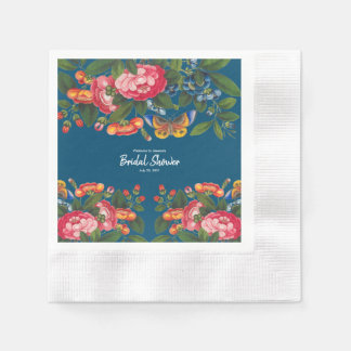 Guardanapo De Papel Chá de panela de borboleta Colorida de Peony Vinta