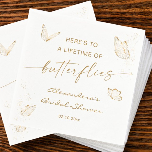 Guardanapo De Papel Chá de panela de Borboleta Dourada branca (Criador carregado)