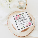 Guardanapo De Papel Chá de panela de Casamento de Cor de Água com Blus<br><div class="desc">Os elegantes guardanapos de casamentos apresentam um Chá de panela de roteiro decorativo que apresenta um adorável quadro floral de flores margaridas em tons suaves de rosa,  pincel,  aqua e verde. Personalize o texto preto clássico com o nome da noiva e a data do evento do chá.</div>