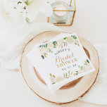 Guardanapo De Papel Chá de panela de Casamento Floral Dourado e Verde<br><div class="desc">Estes chás de panela elegantes podem ser personalizados com o nome da noiva e a data do evento. A formulação é formada por um elegante design de aquarela de rosas pintados, flores ranunculus, e folhas em tons neutros de branco, creme, rosa-pincel, ouro e verde. Perfeito para um evento de primavera...</div>