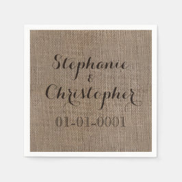 Guardanapo De Papel Chá de panela De Casamento Russo E De Burlap Perso