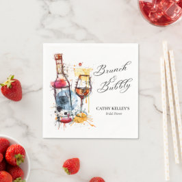 Guardanapo De Papel Chá de panela de champanhe personalizado Brunch e 