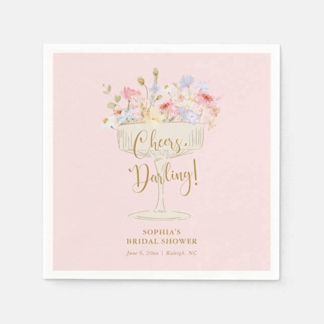 Guardanapo De Papel Chá de panela de Champanhe Rosa (Frente)