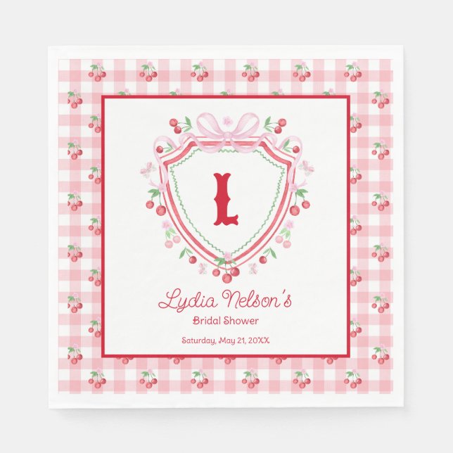 Guardanapo De Papel Chá de panela de Cherry Monogam (Frente)