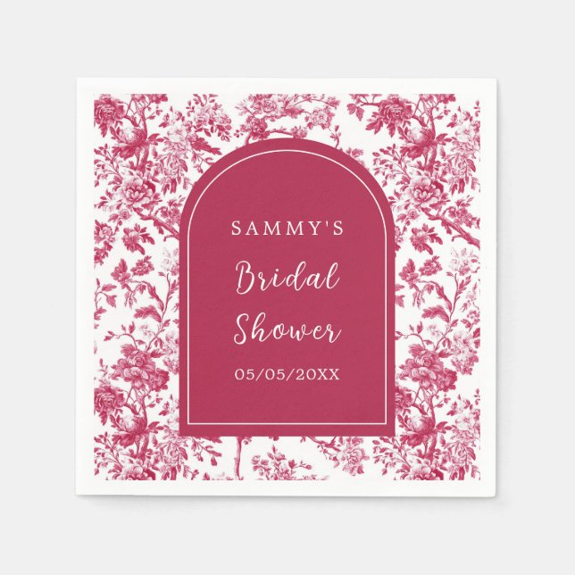 Guardanapo De Papel Chá de panela de Chinoiserie Rosa (Frente)