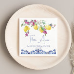 Guardanapo De Papel Chá de panela de citrinos<br><div class="desc">Isso é mais um limão italiano bougainvillea primavera de citrinos mediterrânicos chá de panela monograma personalizado guardanapos impressos,  decor personalizado de mesa</div>