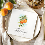 Guardanapo De Papel Chá de panela de Citros de Laranjas Aquarelas<br><div class="desc">Adicione um toque novo e elegante à sua celebração com este Chá de panela de Citros de Laranjas Aquáticas Napkins. Apresentando um vibrante design de citros com delicadas laranjas aquáticas e sotaques botânicos em laranja e azul, eles são perfeitos para um chá de panela de verão. Se precisar de ajuda...</div>