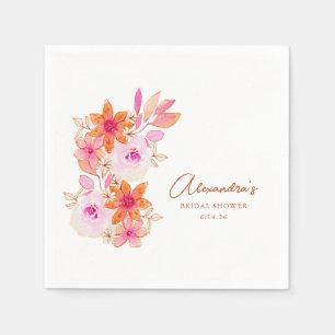 Guardanapo De Papel Chá de panela de Flores Laranja Cor-de-Rosa Boho P