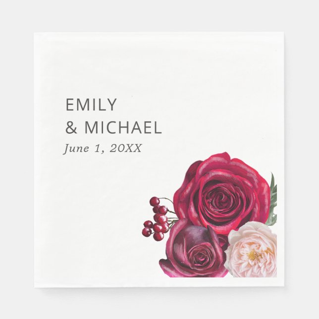 Guardanapo De Papel Chá de panela de Groselhas Rosa Vermelhas (Frente)