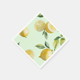 Guardanapo De Papel Chá de panela de guião floral amarelo-limão modern