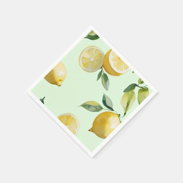 Guardanapo De Papel Chá de panela de guião floral amarelo-limão modern (Canto)