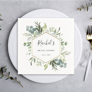 Guardanapo De Papel Chá de panela de Hexágono Dourado com Aquarela Ver
