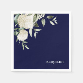 Guardanapo De Papel Chá de panela de Hydrangeas Brancas do Marinho Per