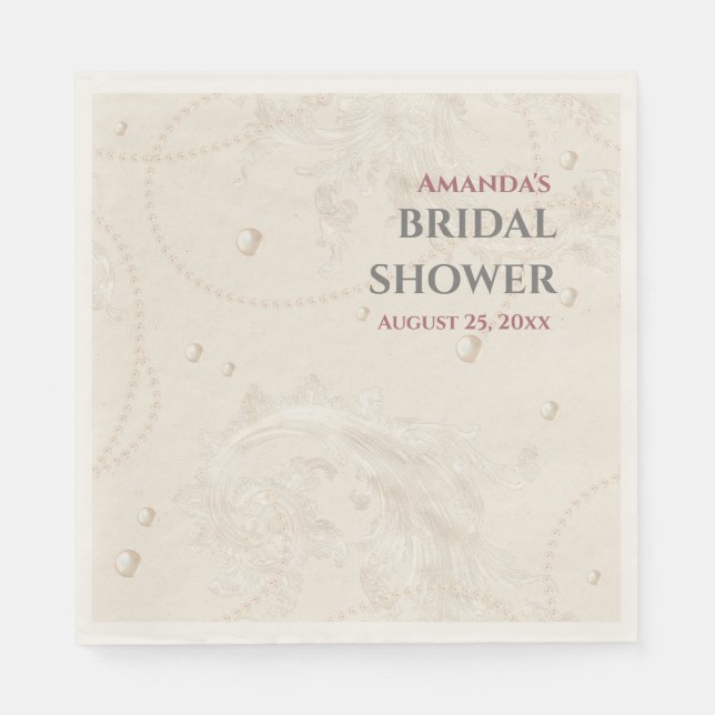 Guardanapo De Papel Chá de panela de Joias Pérolas (Frente)