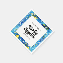 Guardanapo De Papel Chá de panela de limão de limão de cor azul costei